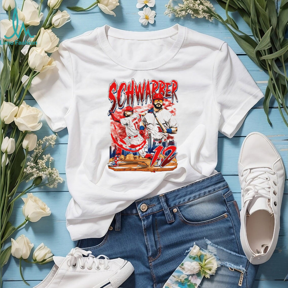 Kyle Schwarber Philadelphia Baseball Player Skyline Retro Style Men Fans T Shirt
