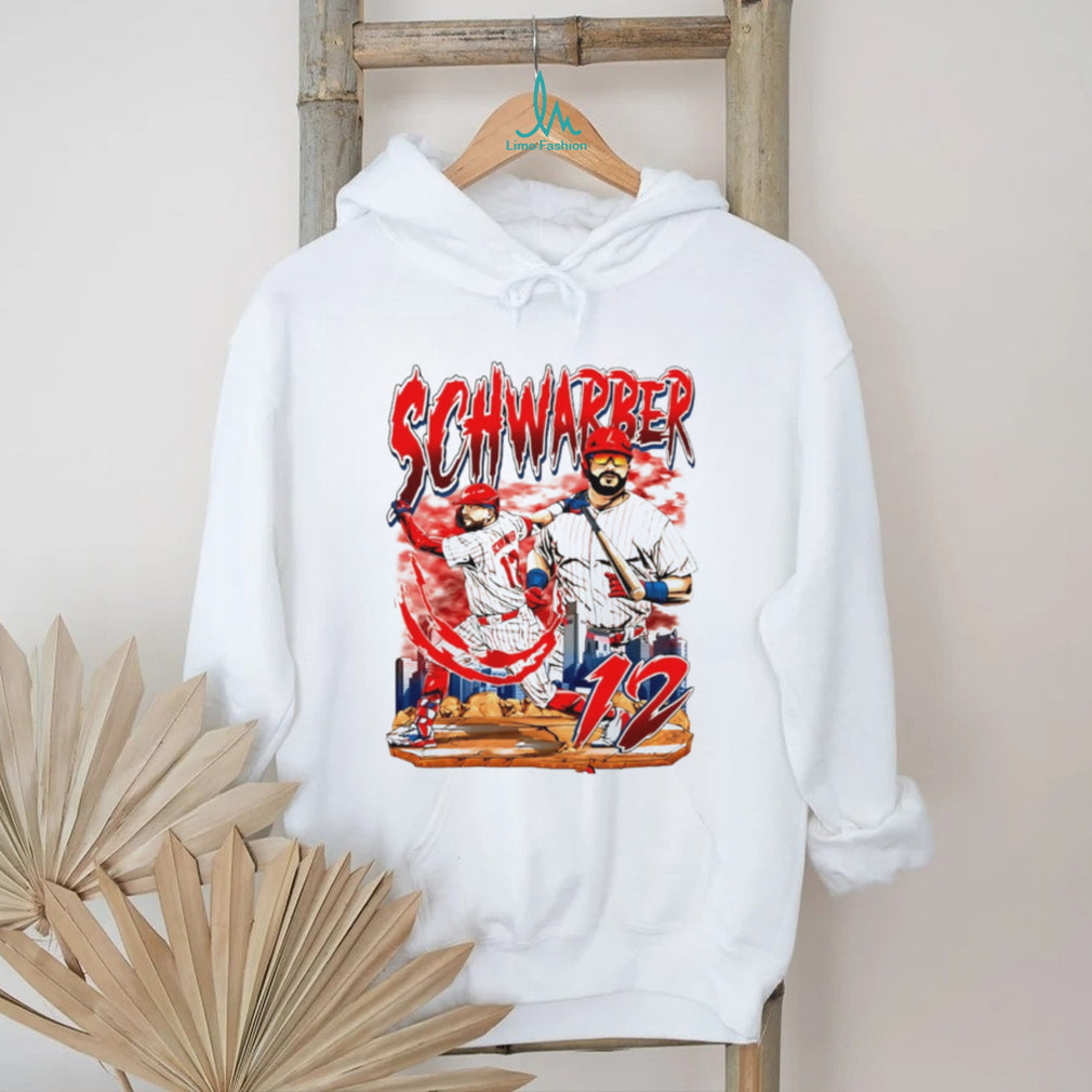Kyle Schwarber Philadelphia Baseball Player Skyline Retro Style Men Fans T Shirt