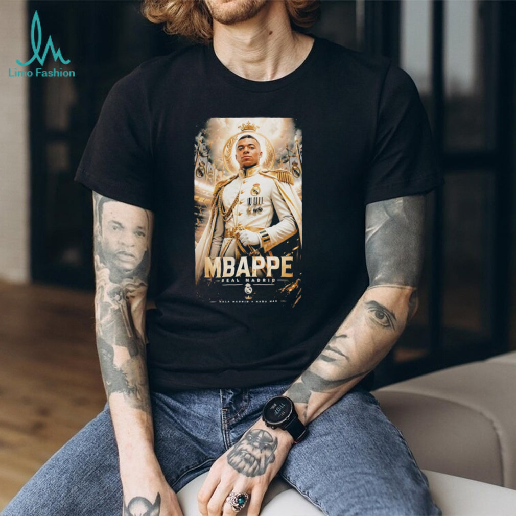 Kylian Mbappé Real Madrid Royal Crown Portrait Fan Apparel T Shirt