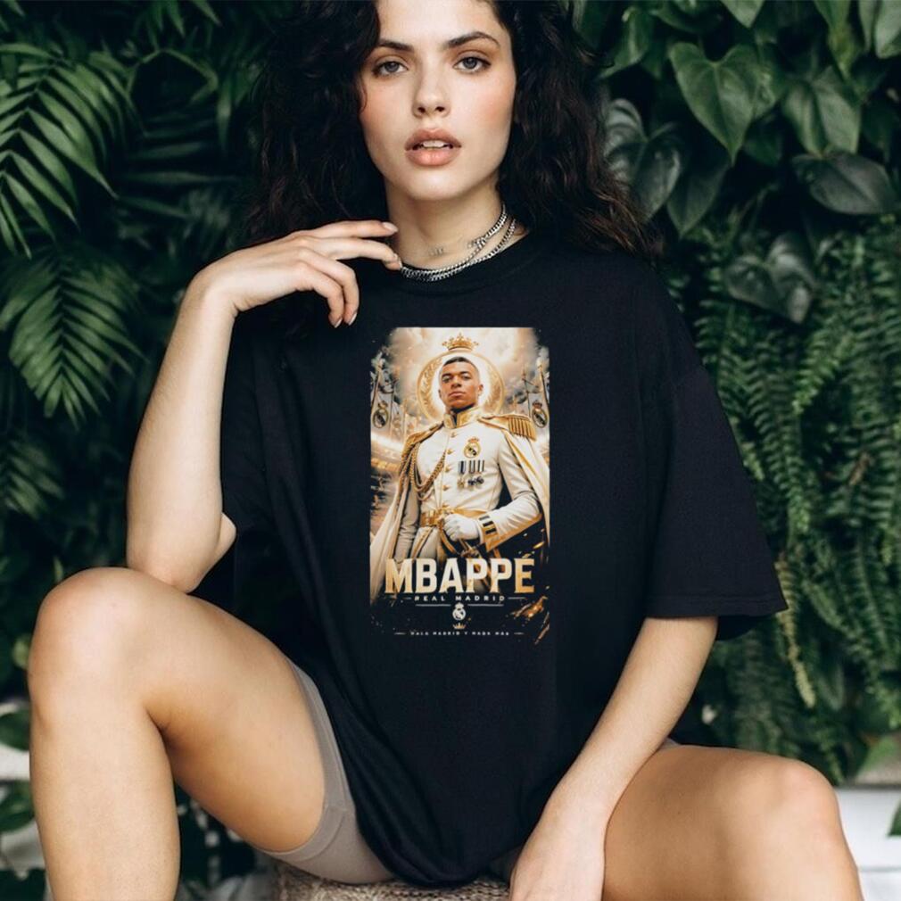 Kylian Mbappé Real Madrid Royal Crown Portrait Fan Apparel T Shirt