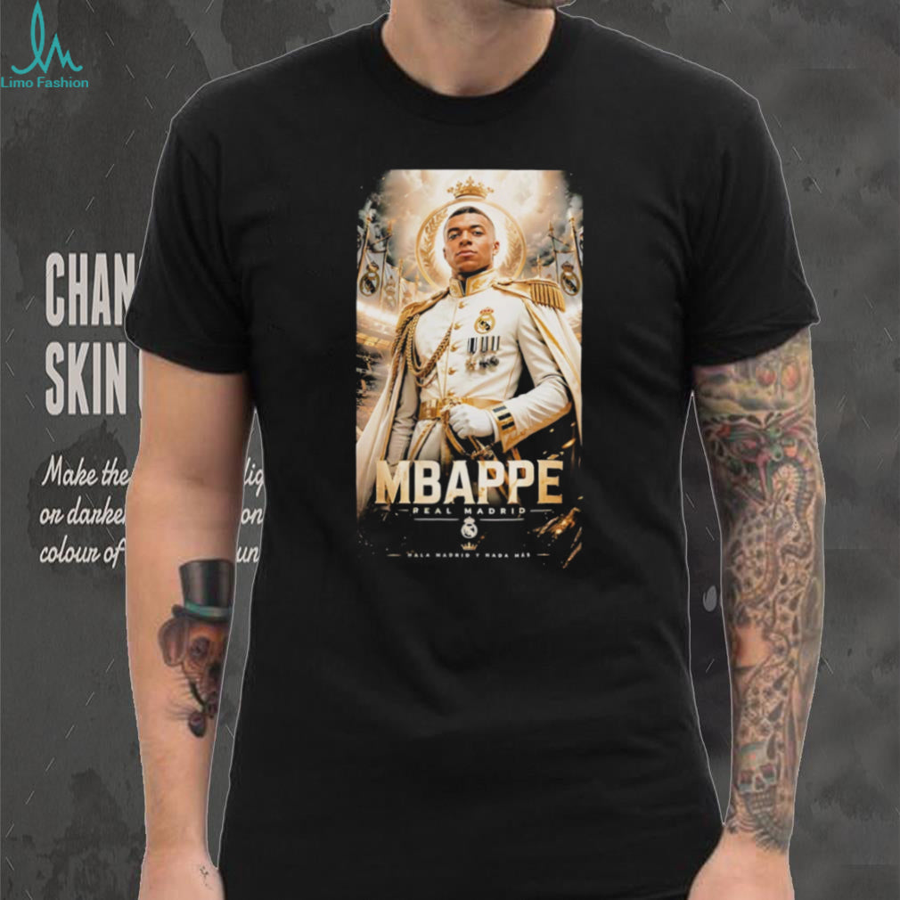 Kylian Mbappé Real Madrid Royal Crown Portrait Fan Apparel T Shirt