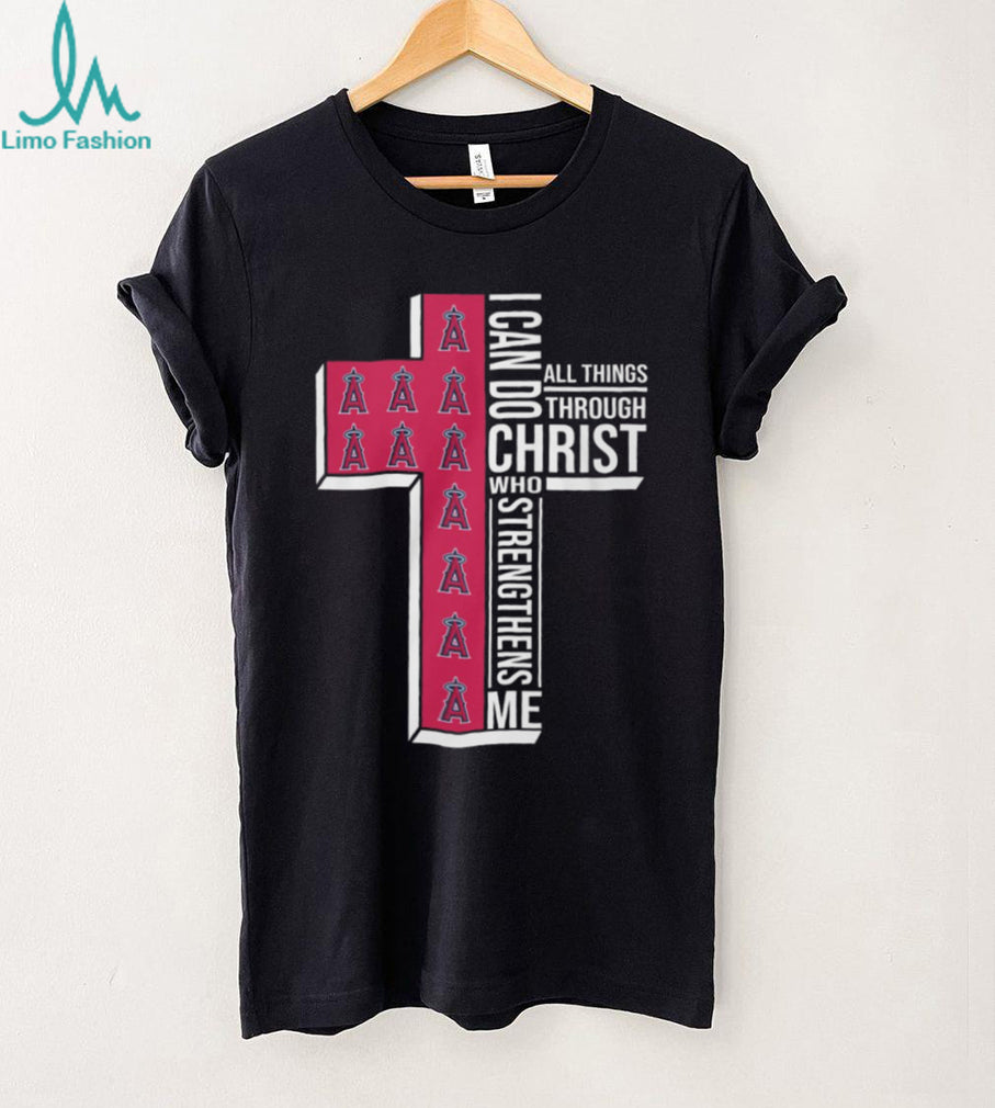 LA Angels Religious Baseball Shirt Bible Verse Cross Graphic Tee