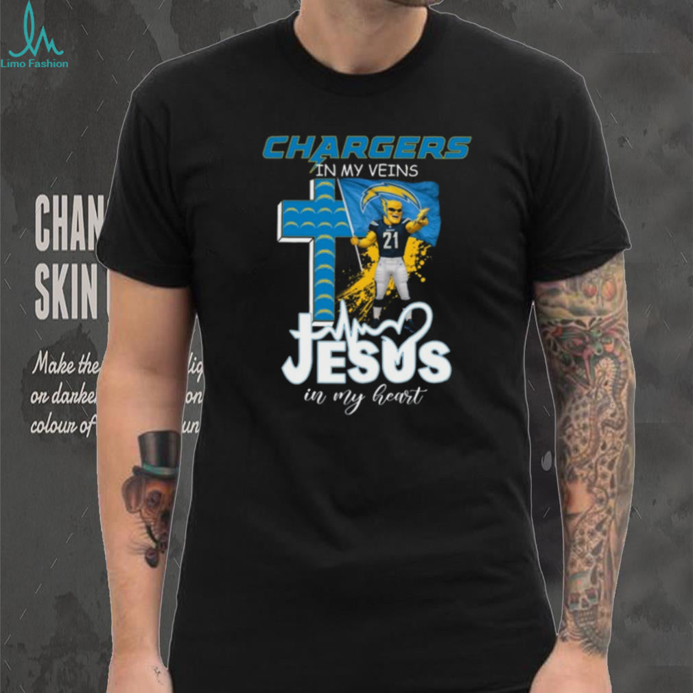 LA Chargers In My Veins Jesus In My Heart Christian Fan Coffee T Shirt