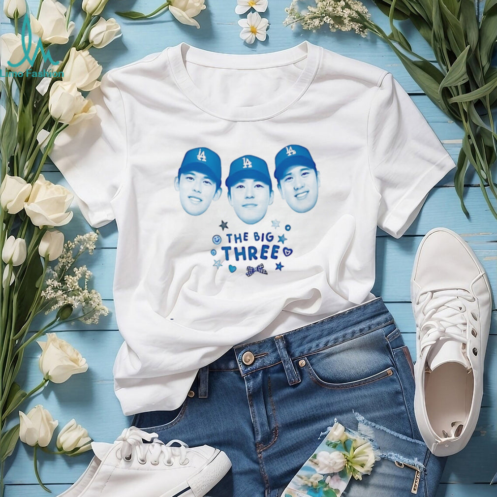 LA Dodgers “The Big Three” Kawaii Style Player Faces Shirt