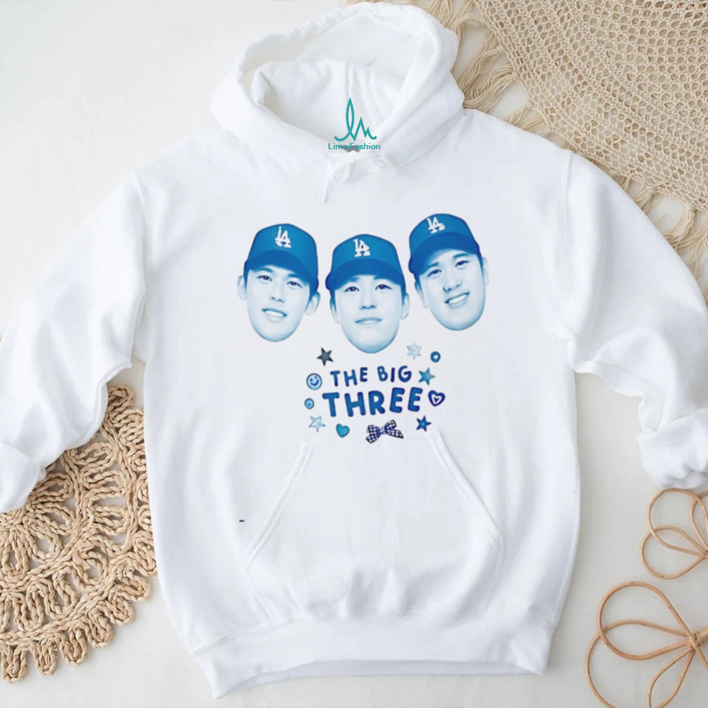 LA Dodgers “The Big Three” Kawaii Style Player Faces Shirt