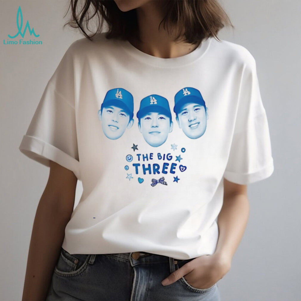 LA Dodgers “The Big Three” Kawaii Style Player Faces Shirt
