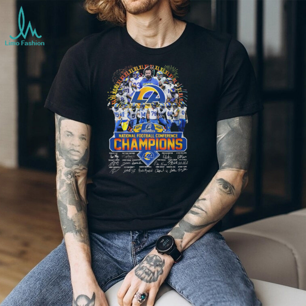 LA Rams 2025 2026 NFC Champions Signed Team Roster Fan T Shirt