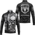 Vintage Grunt Skull Zip Neck Sweater