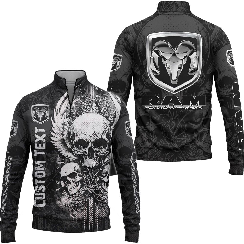 Vintage Grunt Skull Zip Neck Sweater
