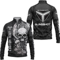 Vintage Antique Grunt Skull Zip Neck Sweater