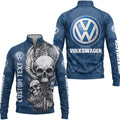 Volkswagen Group Vintage Skull Custom Zip Neck Sweaters