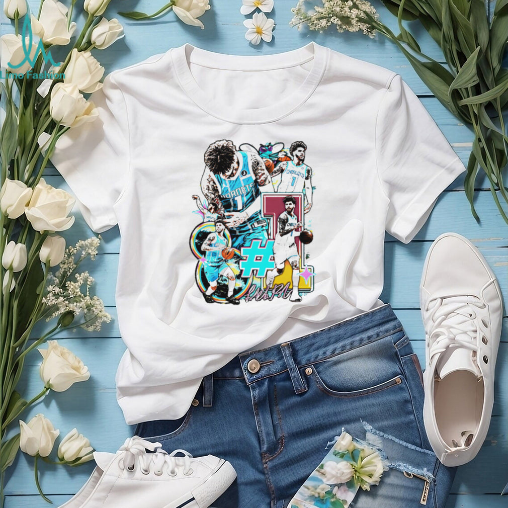 LaMelo Ball Charlotte Hornets Number 1 Artistic Basketball Graphic T Shirt