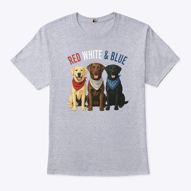 Labrador Retriever Red White And Blue T Shirt