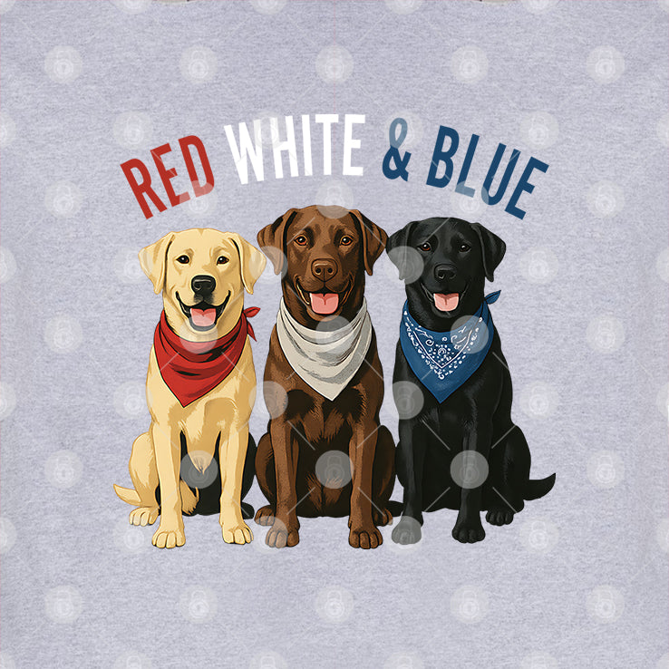 Labrador Retriever Red White And Blue T Shirt