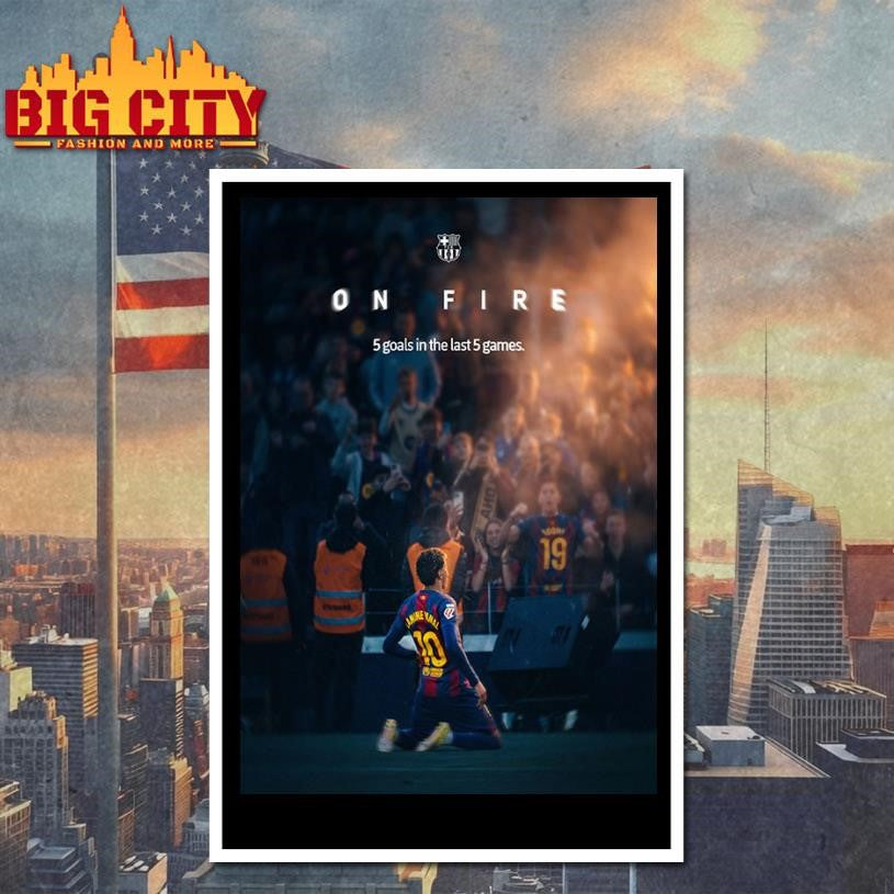 Lamine Yamal FC Barcelona On Fire 5 Goals In The Last 5 Games Poster Shirt