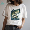 Largemouth Bass Fishing Jumping Out of Water Illustration T shirt