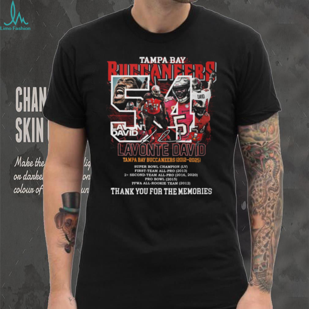 Lavonte David #54 Tampa Bay Buccaneers Career Tribute T Shirt