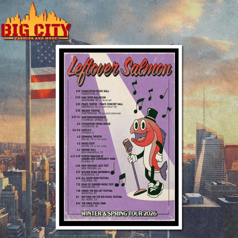 Leftover Salmon Winter &amp; Spring Tour 2026 Poster Shirt