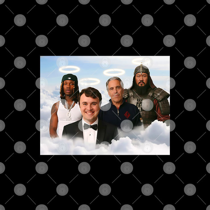 Legends in Heaven Heavy King Von Charlie Kirk Genghis Khan Jeffrey Epstein T Shirt