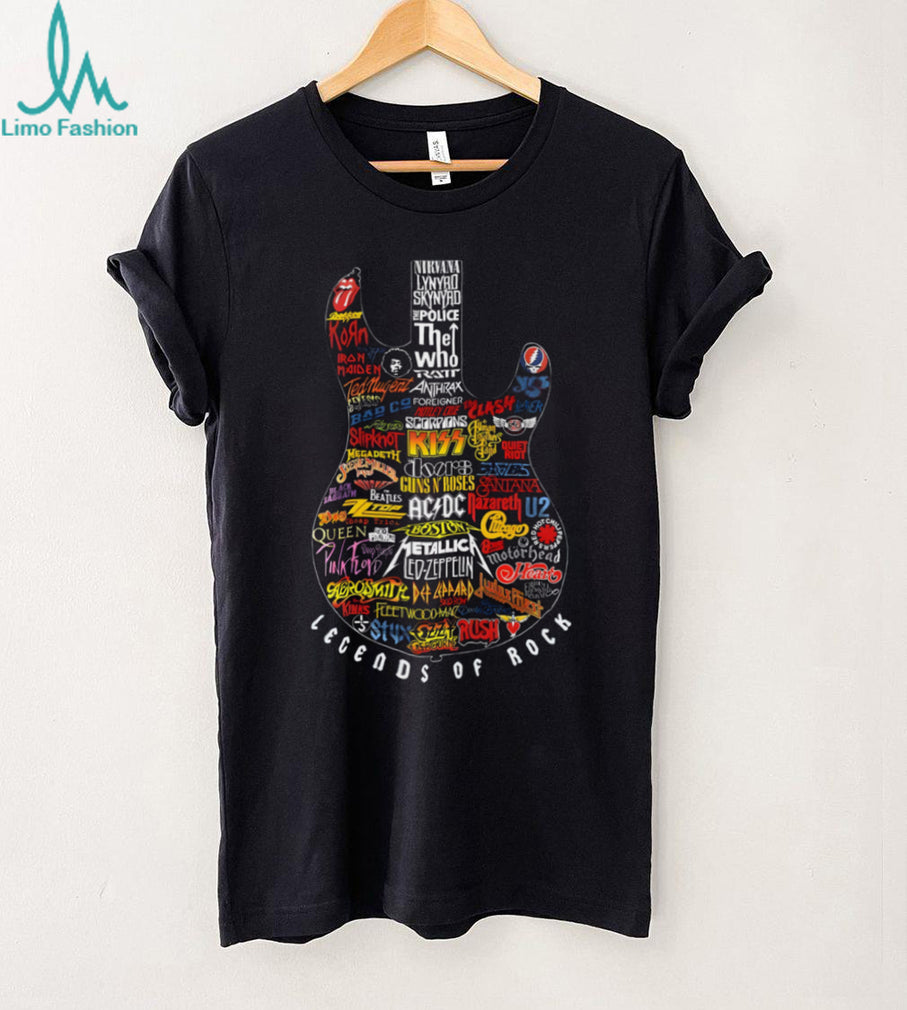 Legends of Rock Guitar Collage Heavy Metal & Classic Rock Band T Shirt