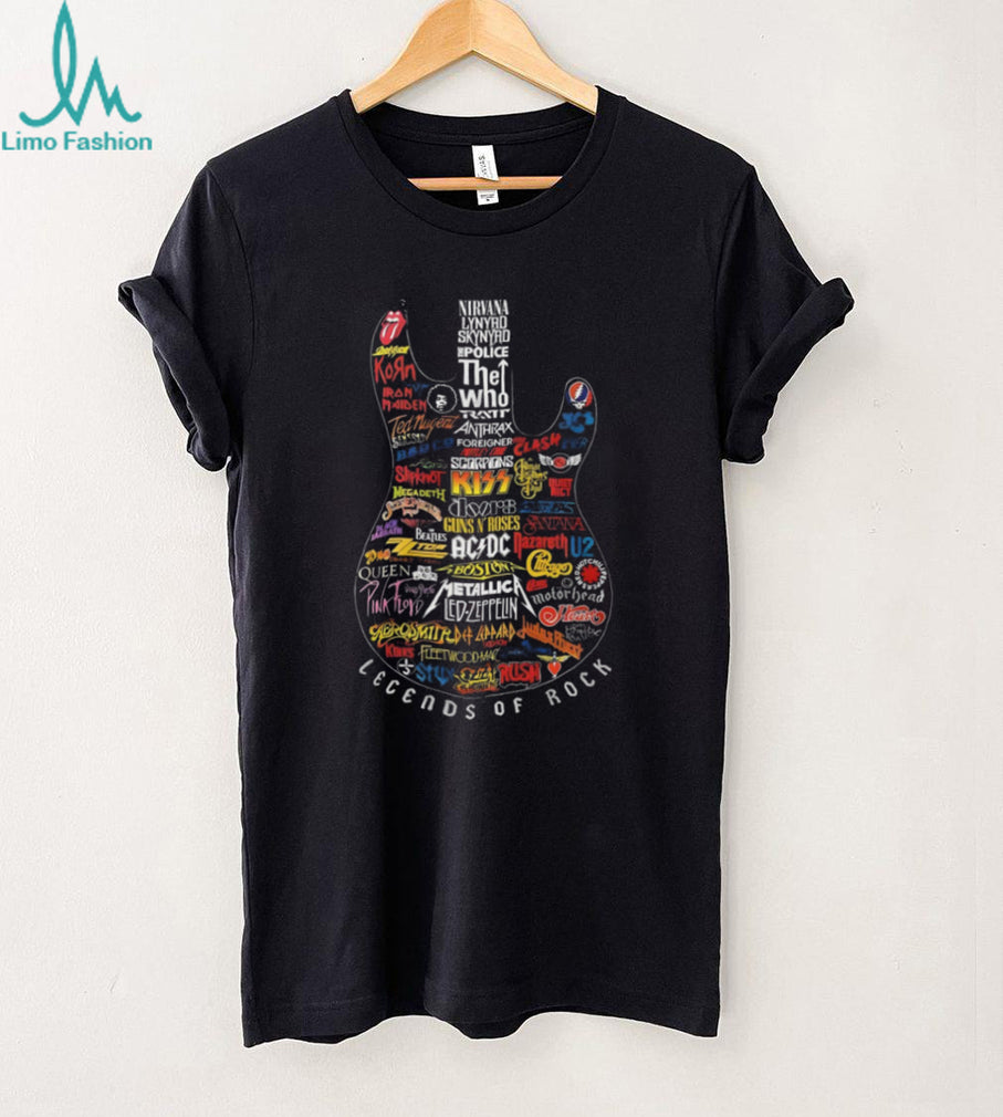 Legends of Rock Guitar Logo Mashup Heavy Metal Band T Shirt