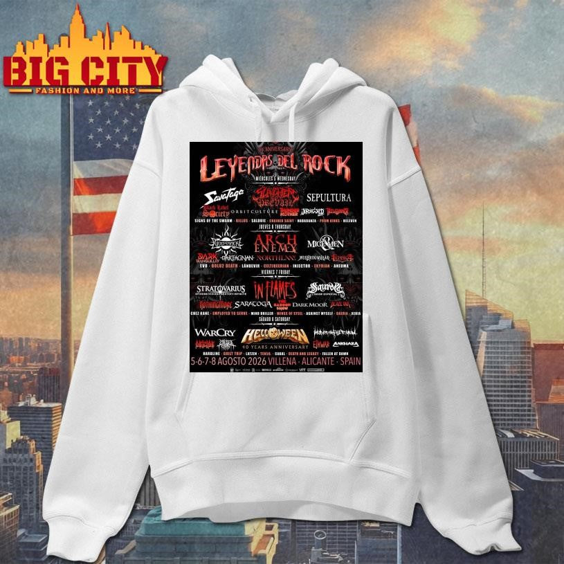 Leyendas Del Rock 2026 20Th Anniversary Full Lineup In Alicante Spain At Villena On 5 6 7 8 August 2026 Home Decor Poster Shirt