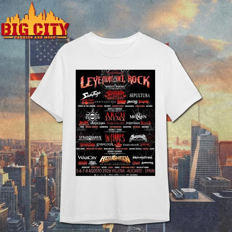 Leyendas Del Rock 2026 20Th Anniversary Full Lineup In Alicante Spain At Villena On 5 6 7 8 August 2026 Home Decor Poster Shirt