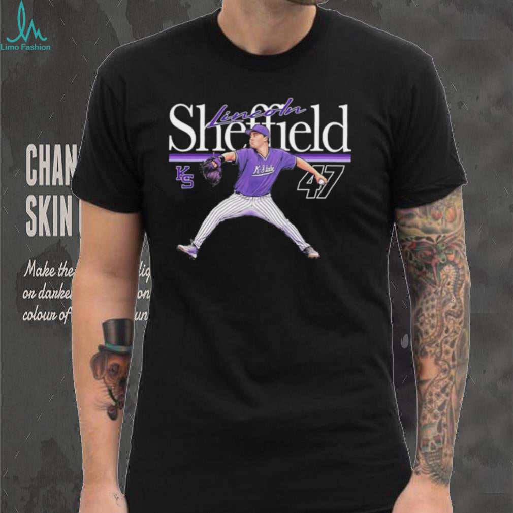 Lincoln Sheffield 47 K State Baseball Pitcher Signature Graphic T Shirt