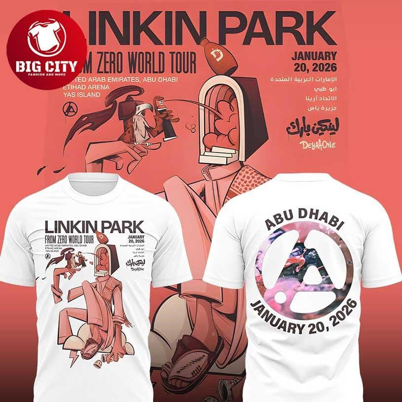 Linkin Park 2026 From Zero World Tour Abu Dhabi Two Sided Shirt