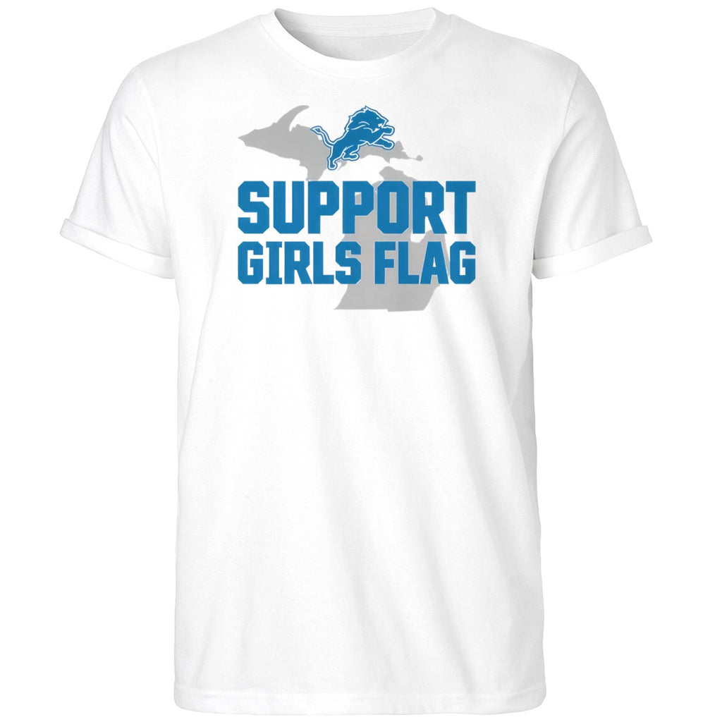 Lions Support Girls Flag Shirt