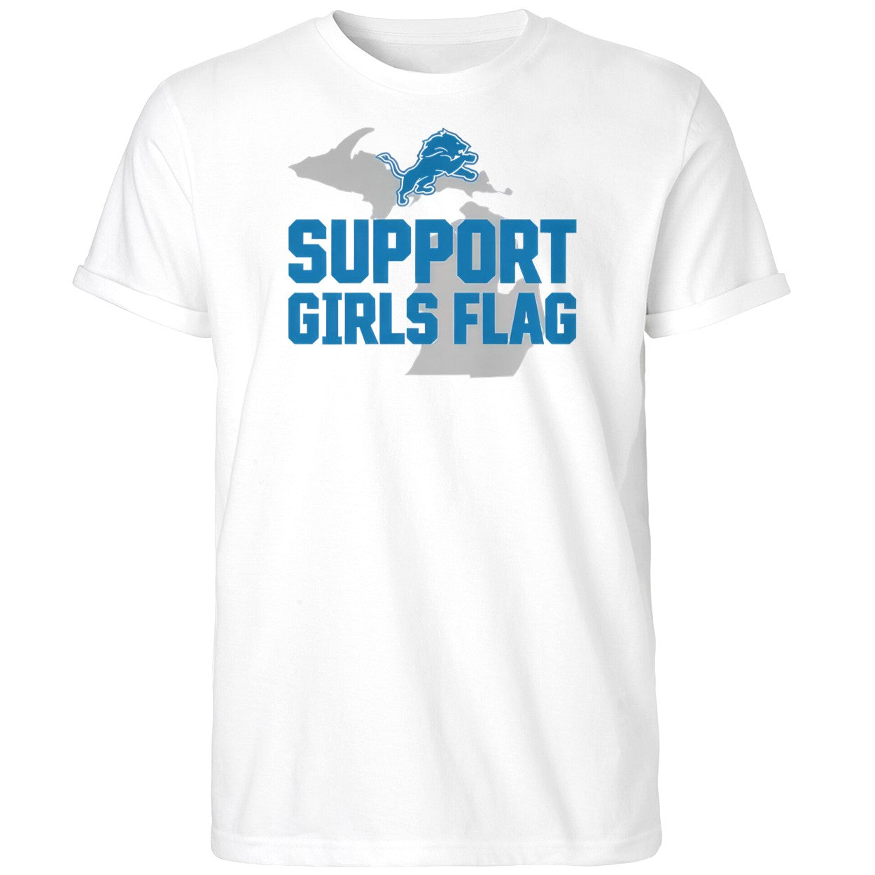 Lions Support Girls Flag Shirt