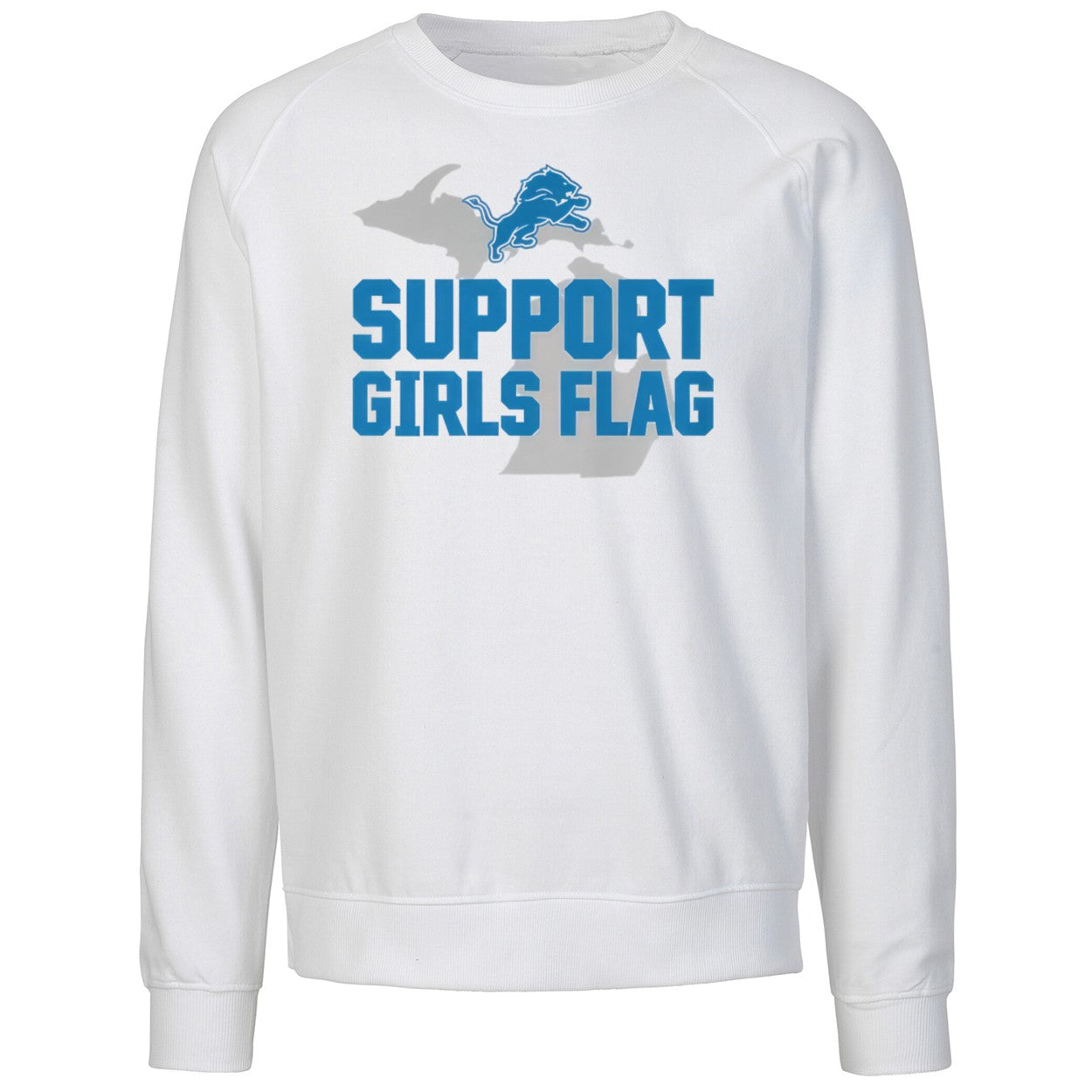 Lions Support Girls Flag Shirt