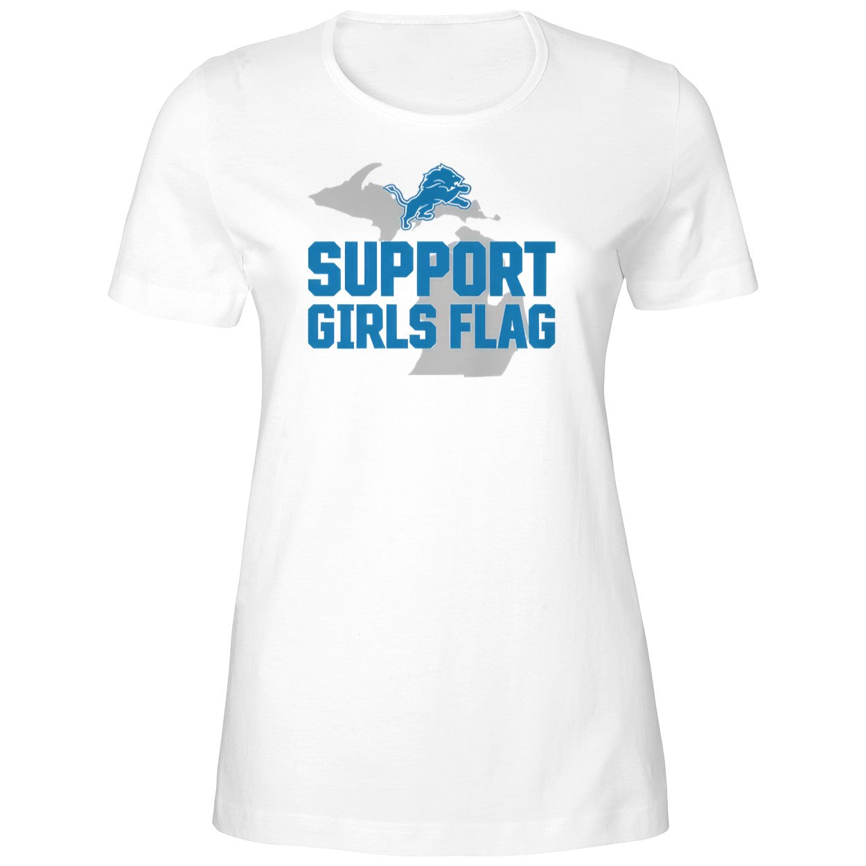 Lions Support Girls Flag Shirt