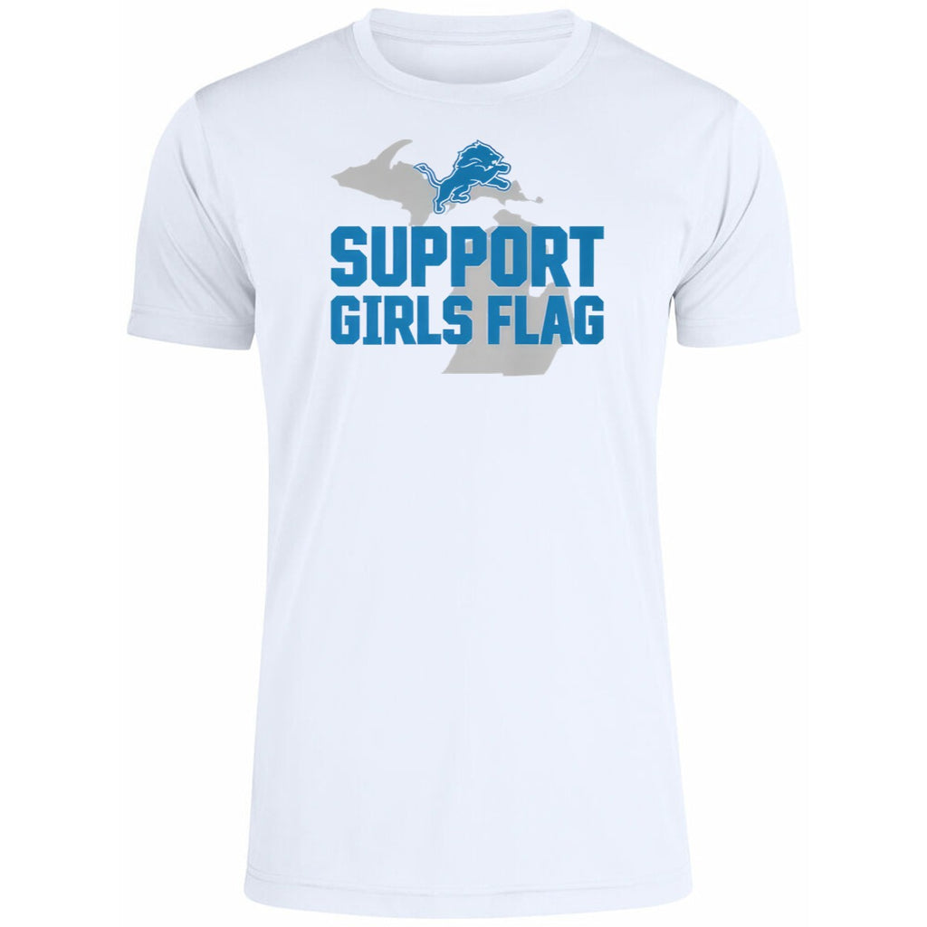 Lions Support Girls Flag Shirt