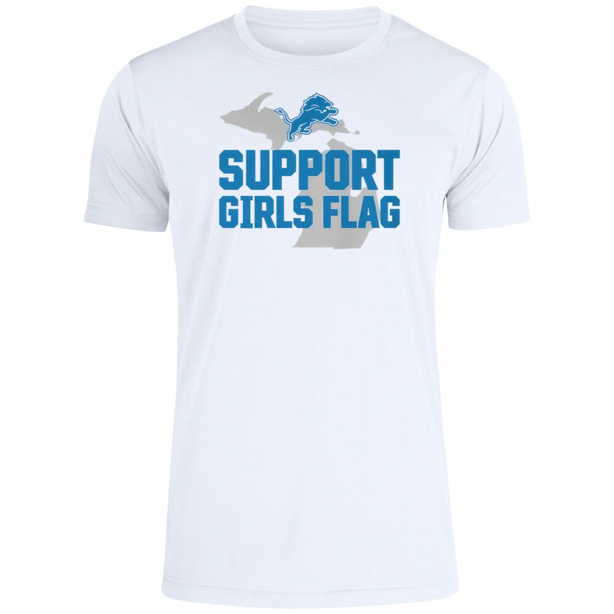 Lions Support Girls Flag Shirt
