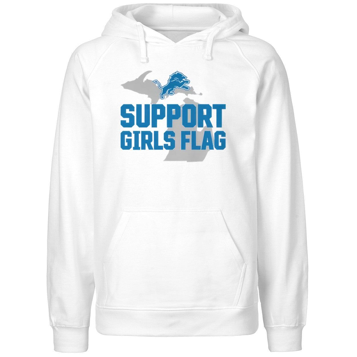 Lions Support Girls Flag Shirt