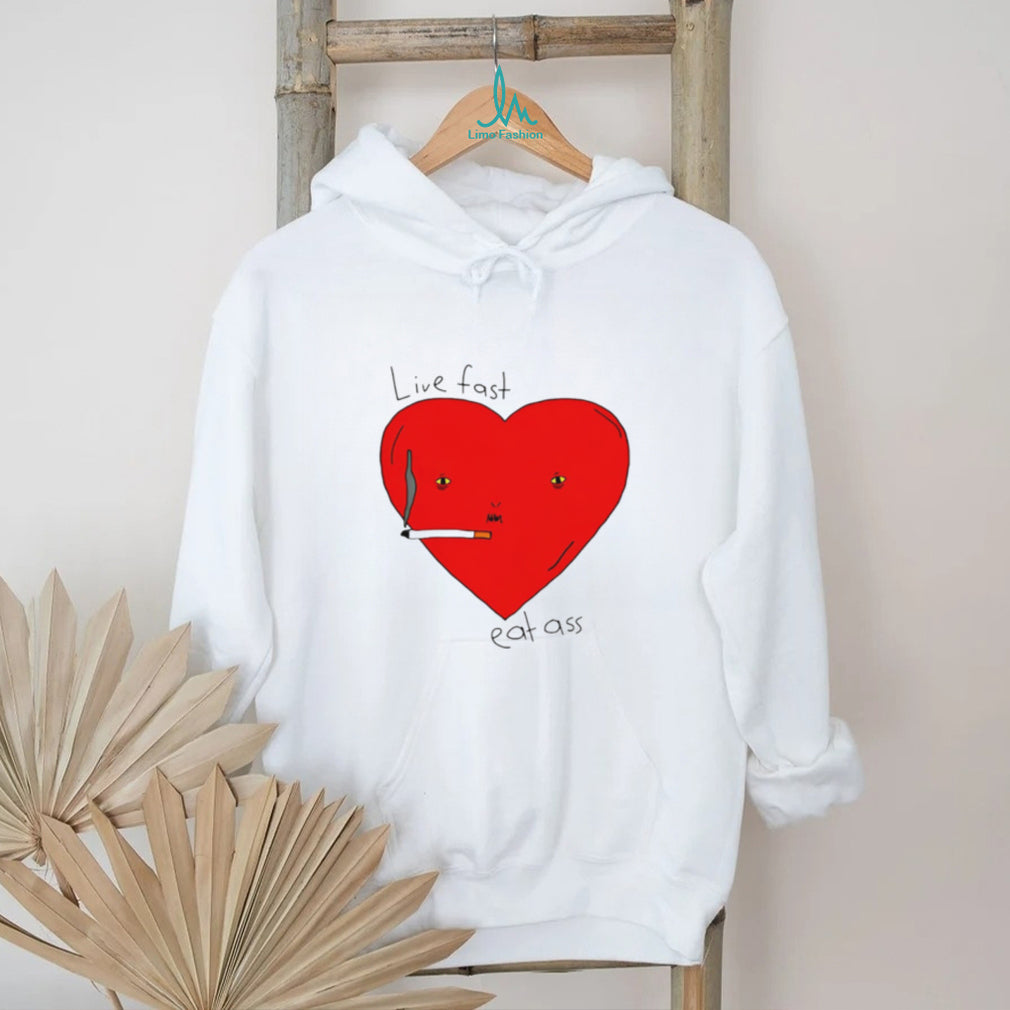Live Fast Eat Ass Heart Graphic T Shirt Edgy Y2K Aesthetic T Shirt