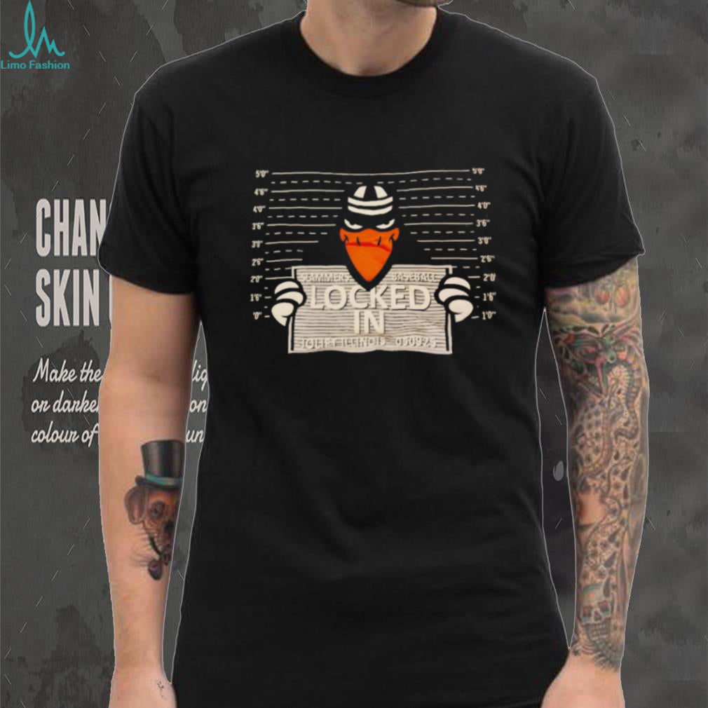 Locked In Slammers Baseball Mascot Mugshot Graphic T Shirt