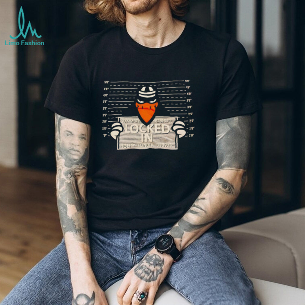 Locked In Slammers Baseball Mascot Mugshot Graphic T Shirt