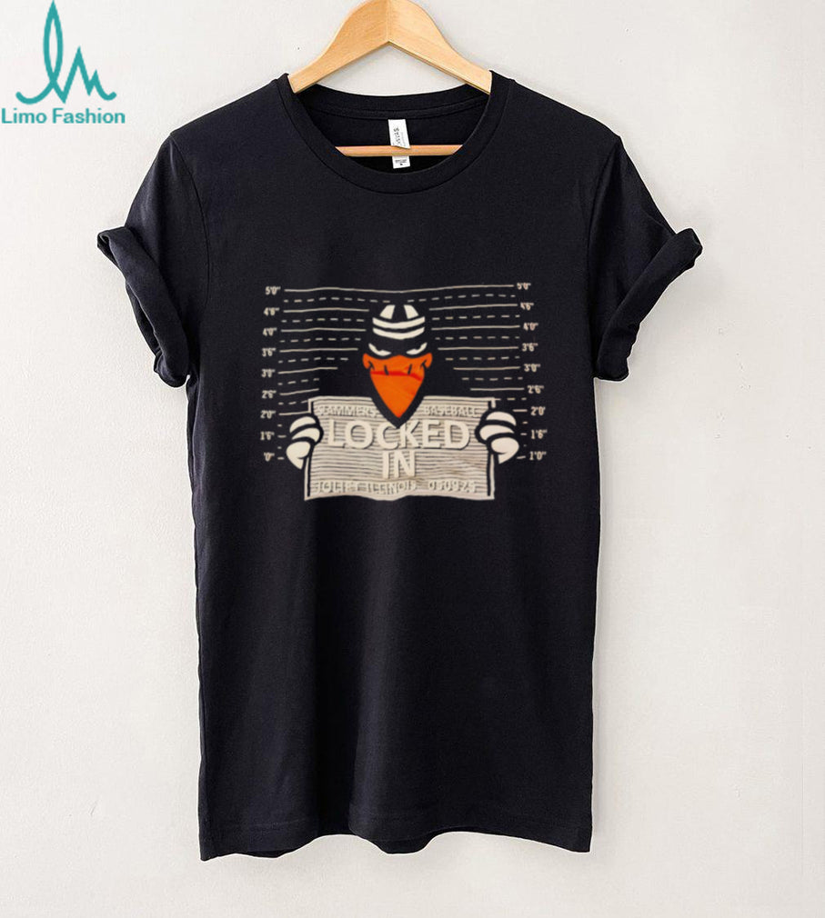Locked In Slammers Baseball Mascot Mugshot Graphic T Shirt