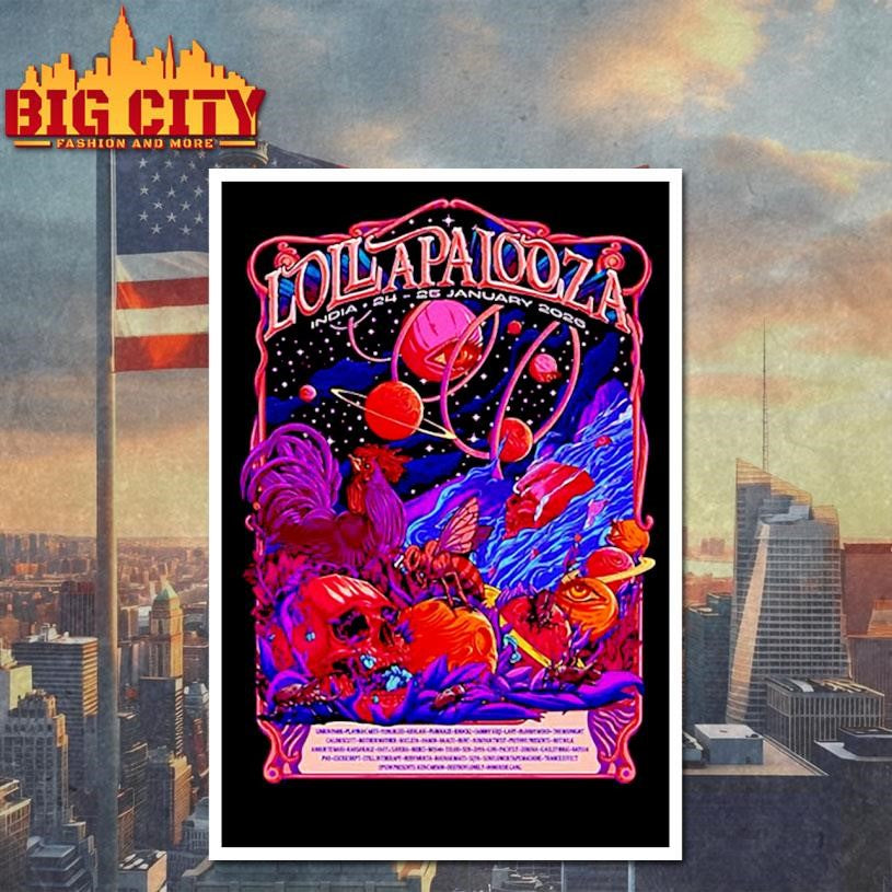 Lollapalooza India 2026 Show January 24 25 2026 New Poster Collab Perry Farrell x Aaquib Wani Shirt