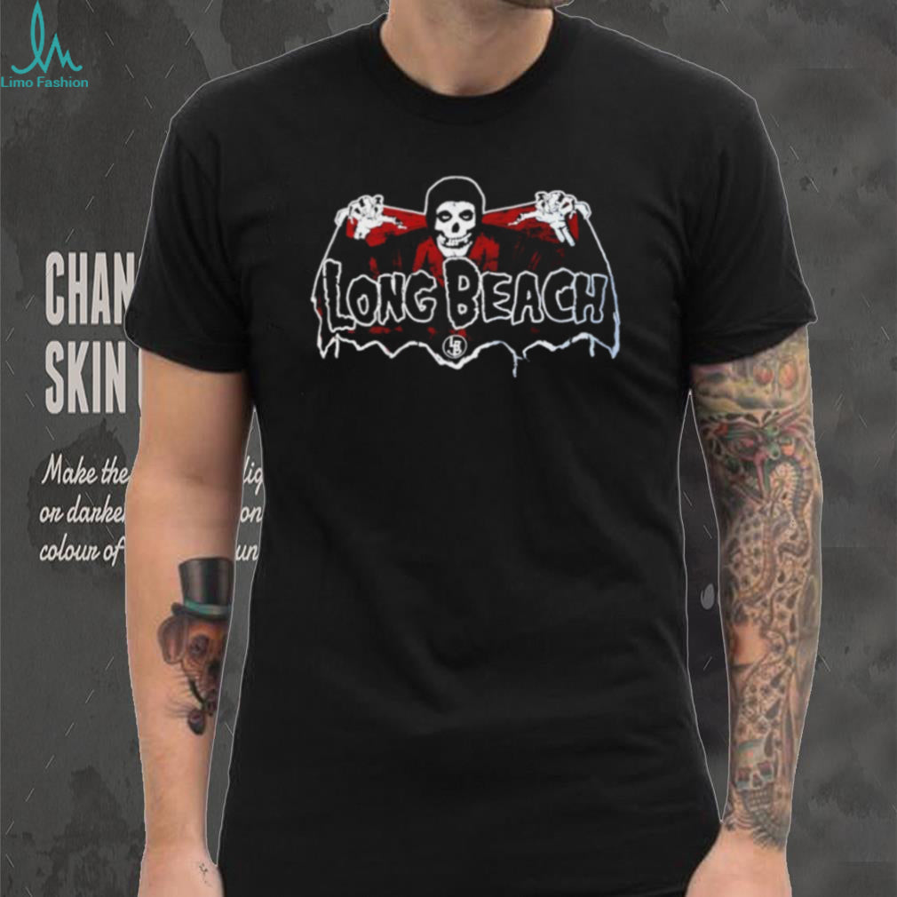 Long Beach Misfits Fiend Skull Punk Rock Style Black T Shirt