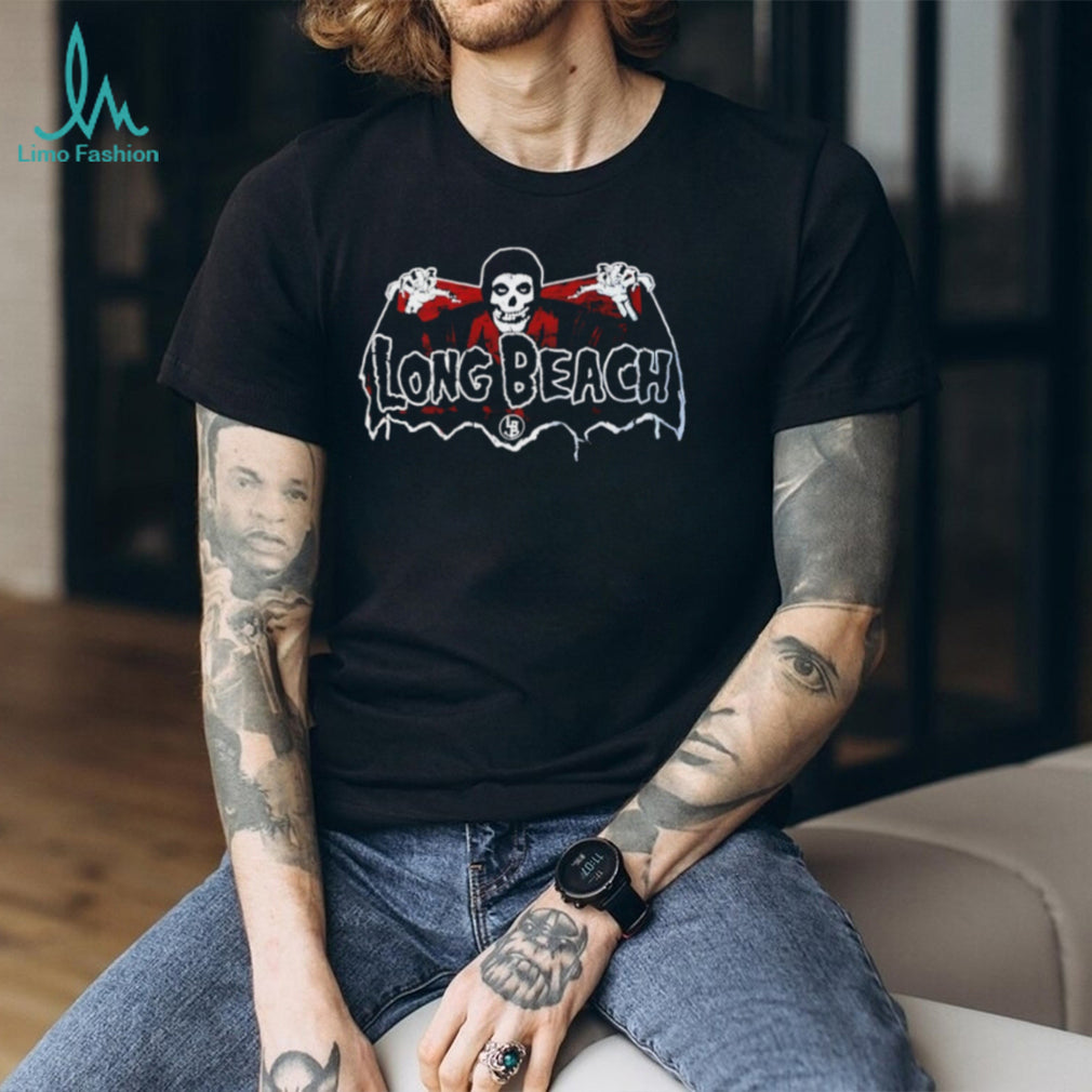 Long Beach Misfits Fiend Skull Punk Rock Style Black T Shirt
