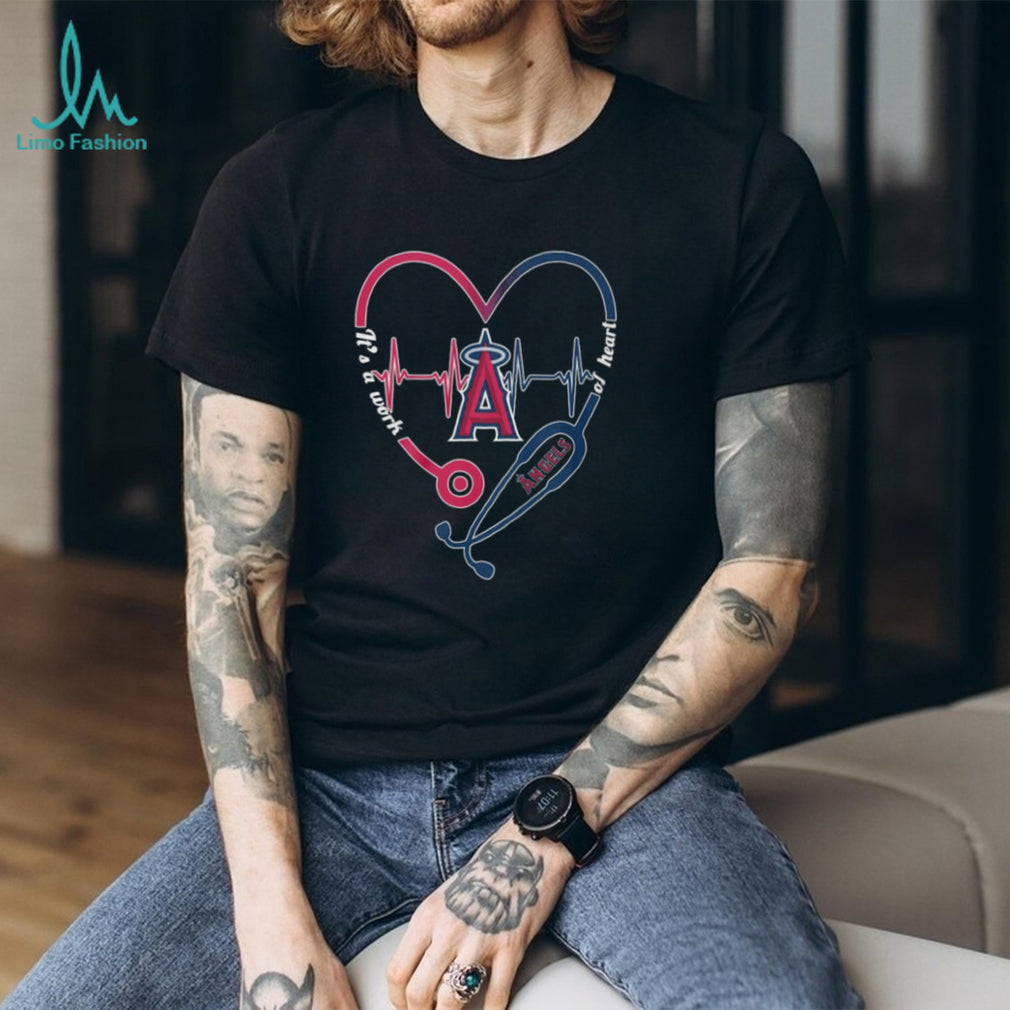 Los Angeles Angels Nursing Life T Shirt Angels Baseball Stethoscope Heart T Shirt