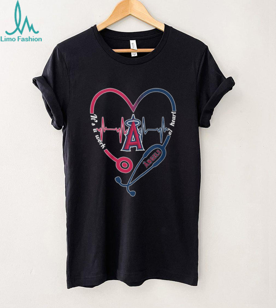 Los Angeles Angels Nursing Life T Shirt Angels Baseball Stethoscope Heart T Shirt