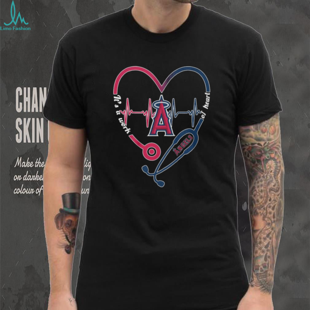 Los Angeles Angels Nursing Life T Shirt Angels Baseball Stethoscope Heart T Shirt