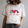 Los Angeles Angels Peace Love Angels Baseball Glitter Style T Shirt