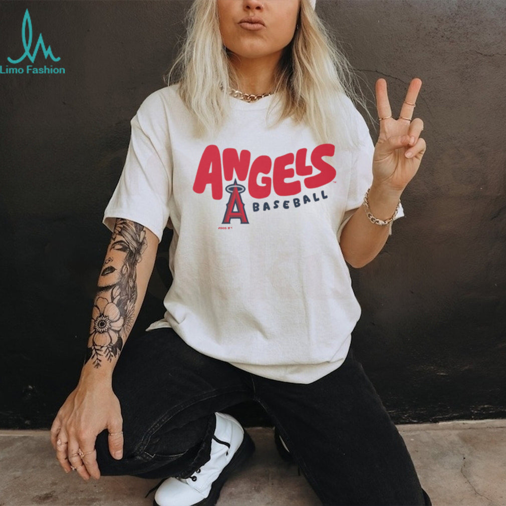 Los Angeles Angels Vintage Logo Heather Grey Pullover T shirt