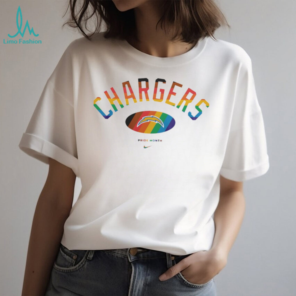 Los Angeles Chargers Pride Month Rainbow logo shirt
