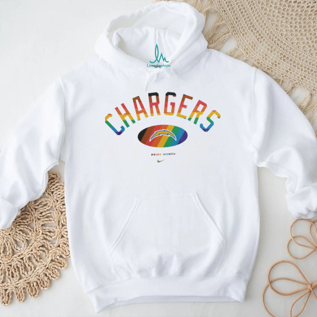 Los Angeles Chargers Pride Month Rainbow logo shirt